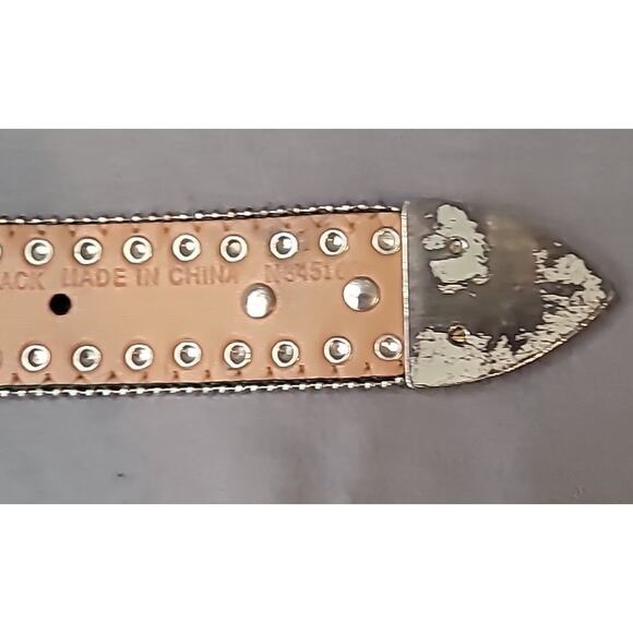 VTG Nocona Rhinestone Belt L Western Glam Cowgirl